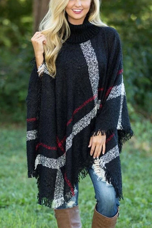 Cerilush Burberry Lattice Cloak Poncho Sweater