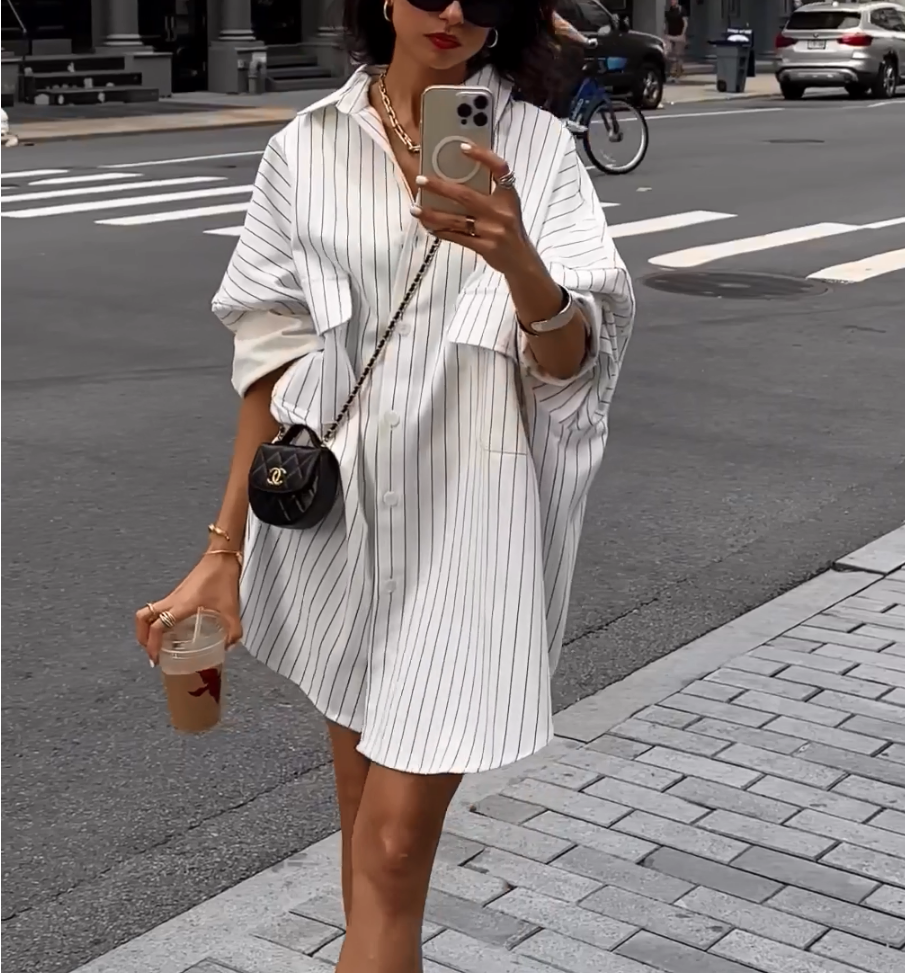 Striped Loose Women's Shirt