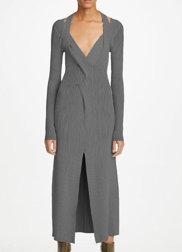 Stylish Irregularity Design Sweater Dress
