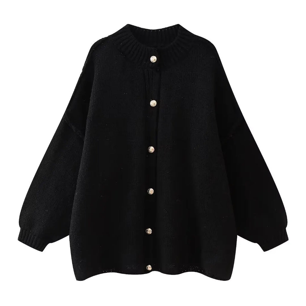 Stylish Solid Color Casual Bat-Sleeved Sweater Jacket