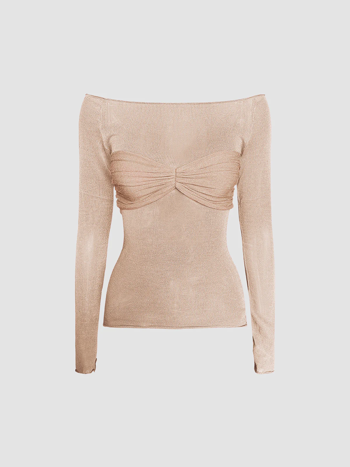 Nostalgia Off-Shoulder Mesh Long Sleeve Sweater