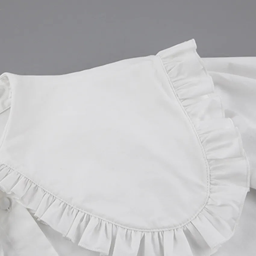 Classical Lapel Lantern Sleeves Shirt