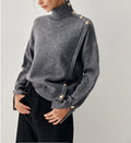 Vintage Buttoned Turtleneck Sweater