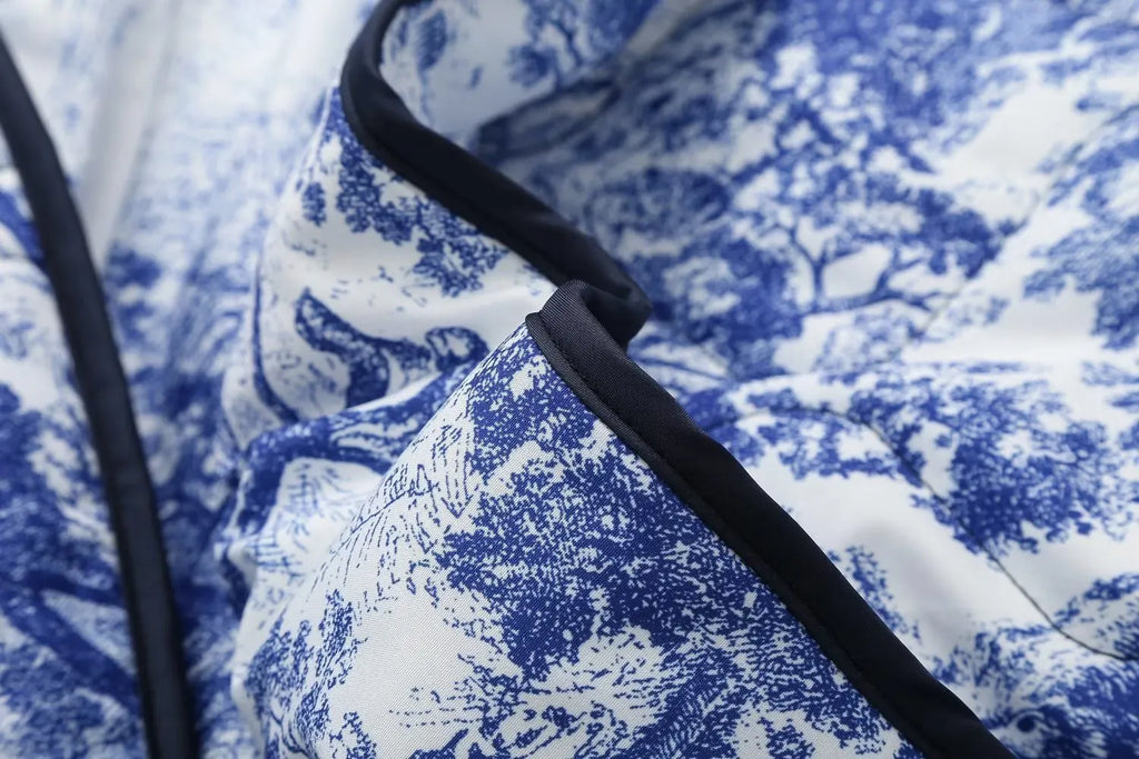 Border Printed Cotton-padded Jacket