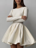 Round Neck Waist Knitted Dress