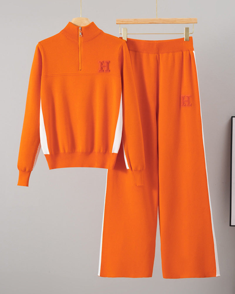 Half-Zip Top Casual Sports Set