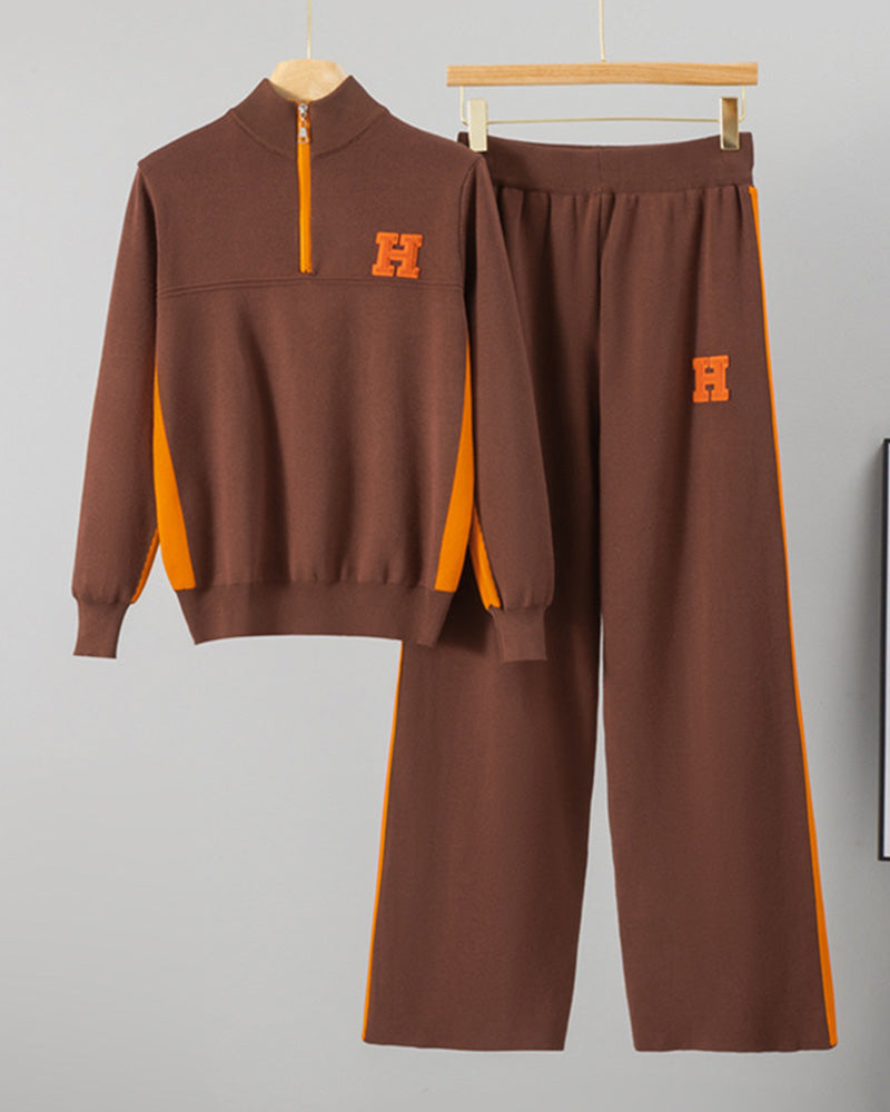 Half-Zip Top Casual Sports Set