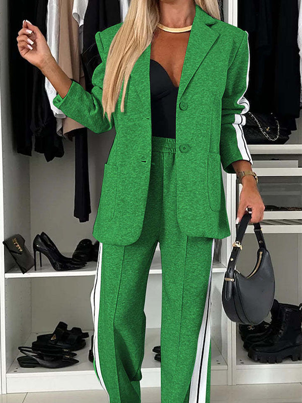 Long Sleeve Lapel Blazer Suit