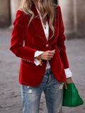 Gold Velvet Slim Fake Pocket Suit