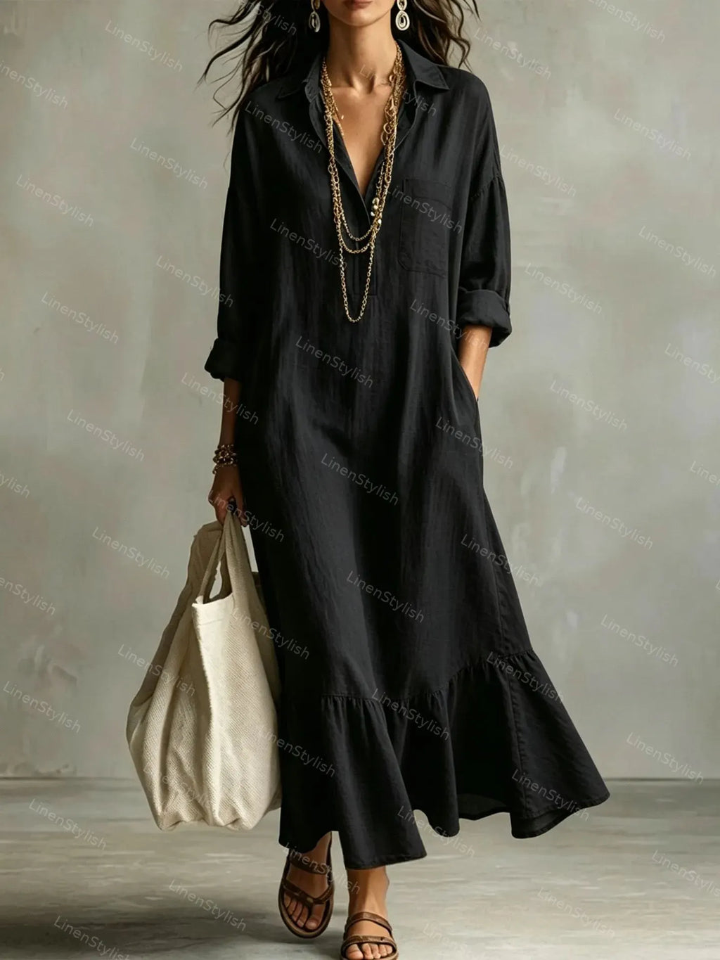 Casual Loose Shirt Dress