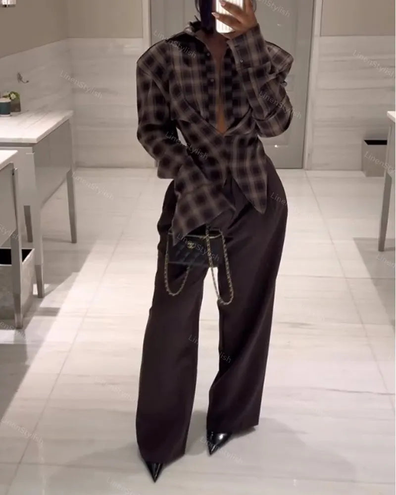 Fashion Check Waist Shirt