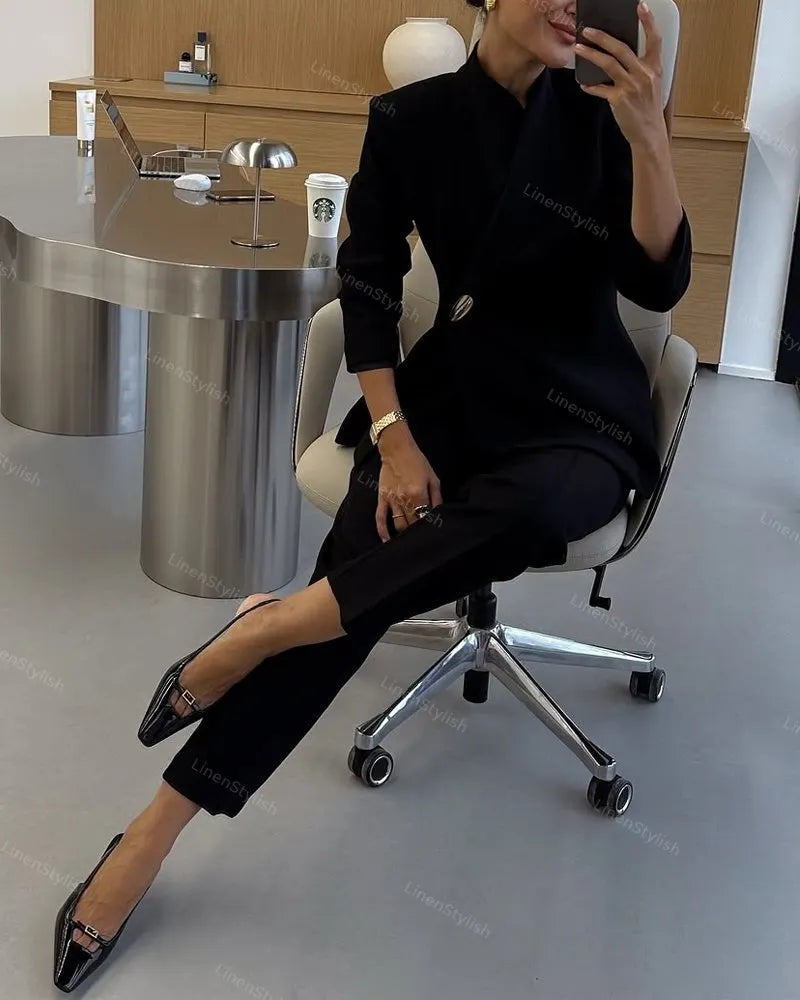 Fashion Multi-style Blazer & Pants Two-piece Set