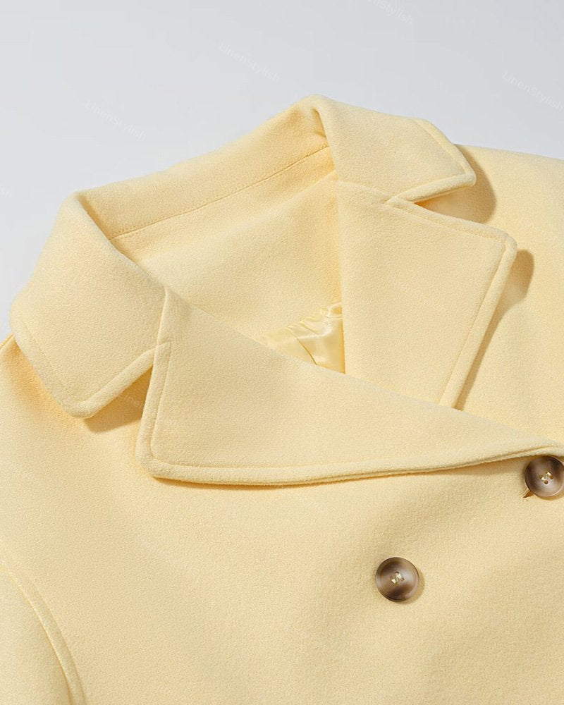 Fashion Double-breasted Short Woolen Coat