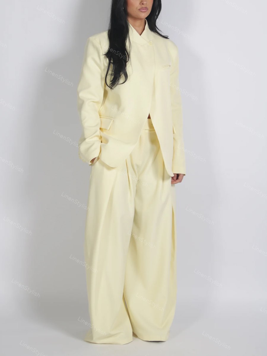 Fashion Commuter Design Blazer & Pants Two-piece Set