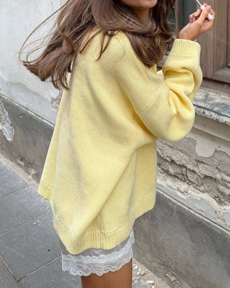 Alphabet Loose Pullover Sweater