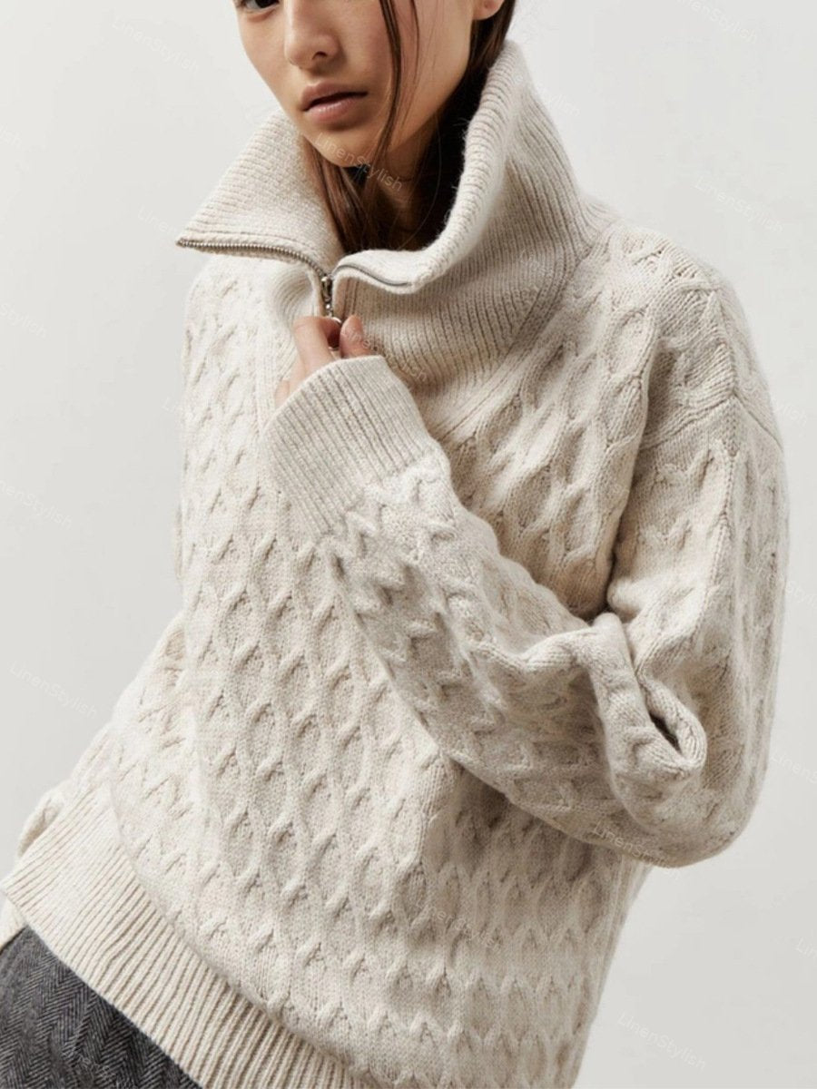 Turtleneck Half-Zip Sweater