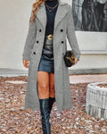 Double-breasted Long Woolen Coat