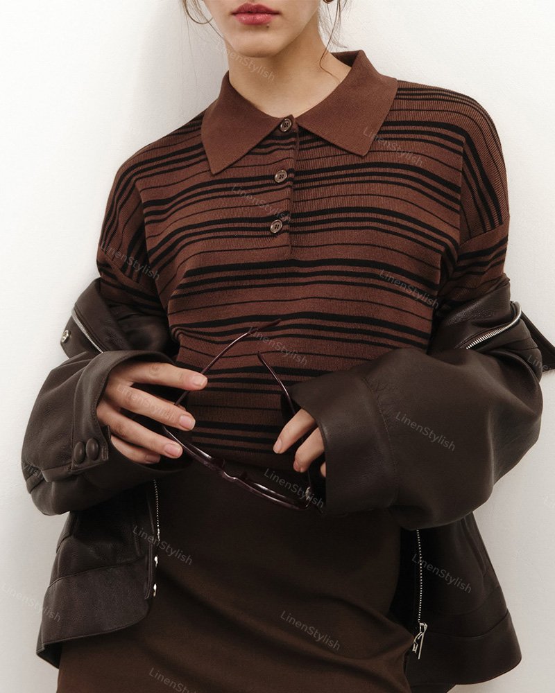 Vintage Contrast Stripe Sweater