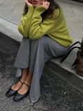 Round Neck Solid Short Sweater