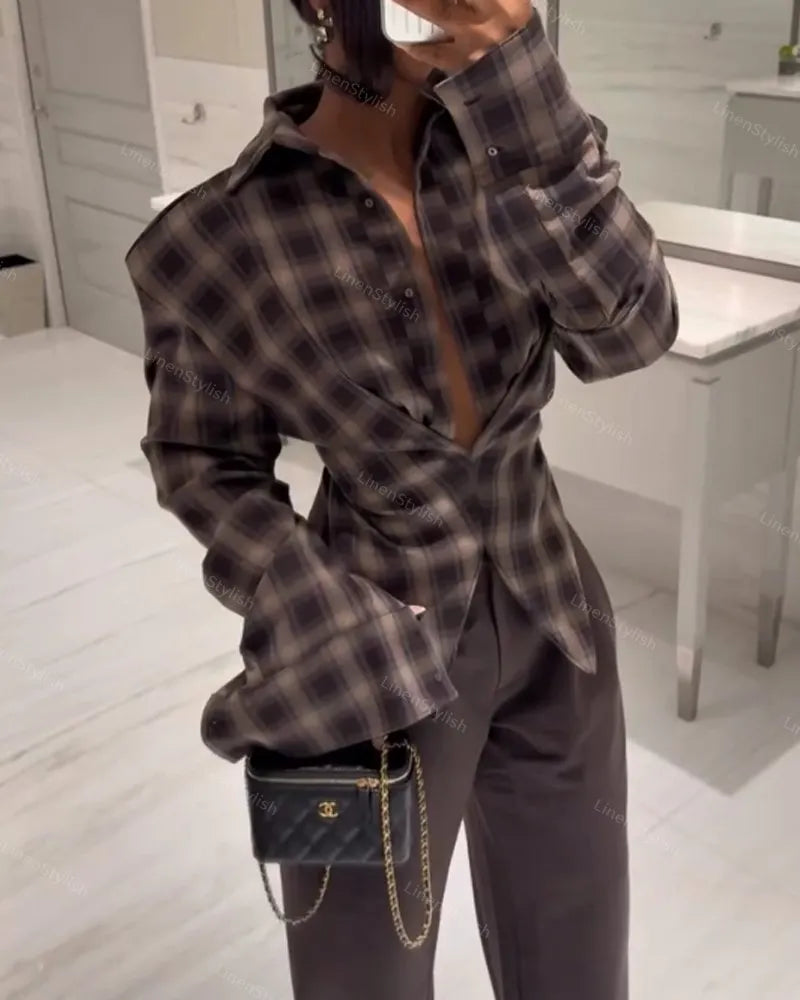 Fashion Check Waist Shirt