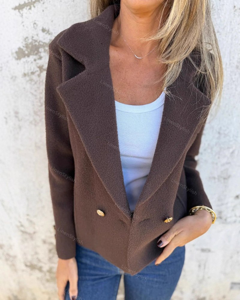 Casual Woolen Lasel Button Suit