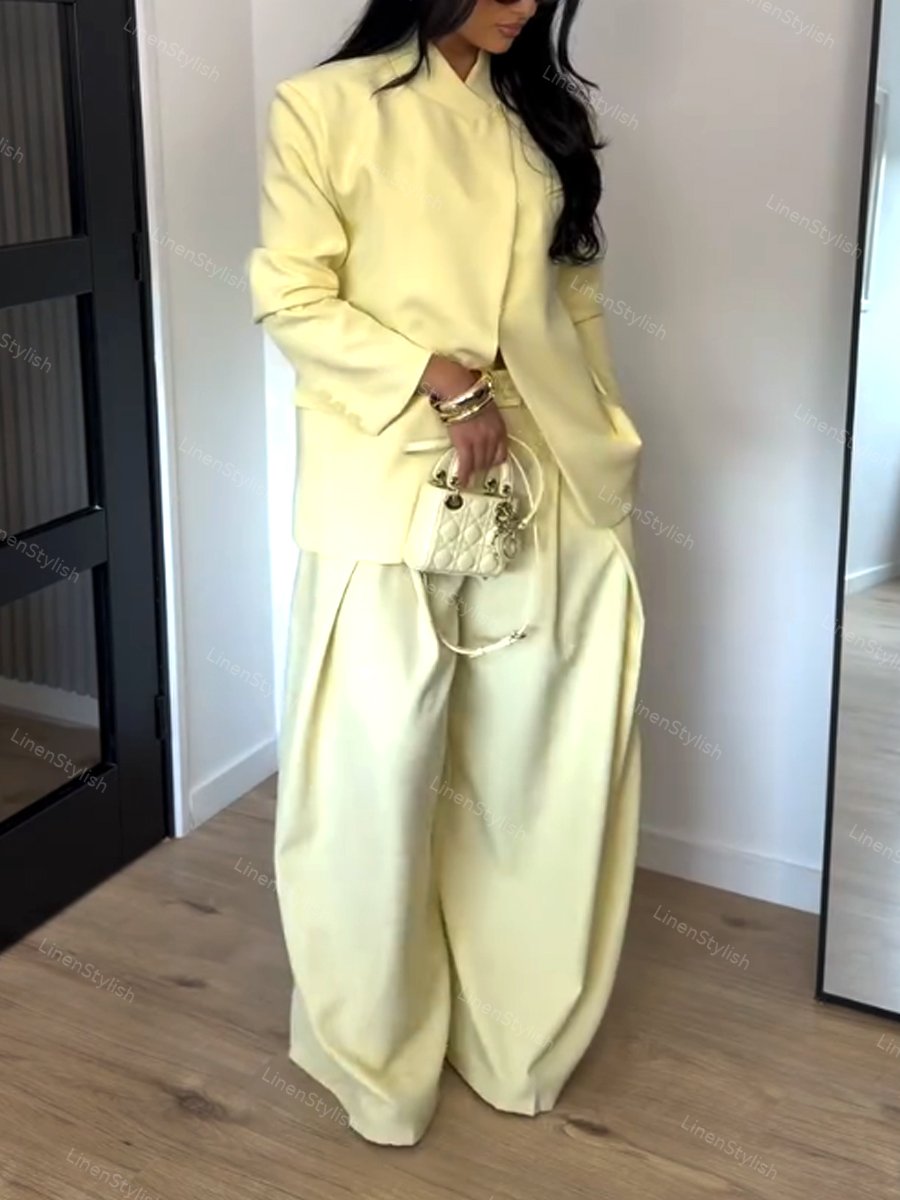 Fashion Commuter Design Blazer & Pants Two-piece Set