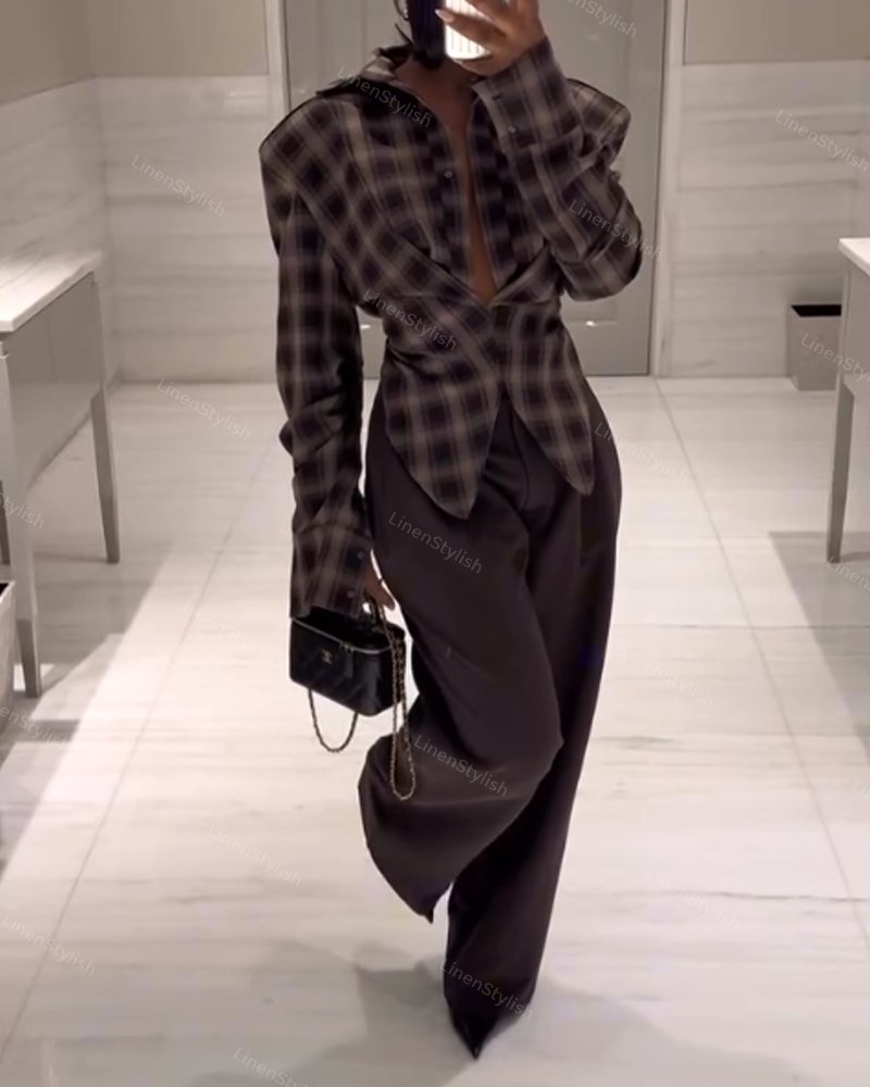Fashion Check Waist Shirt