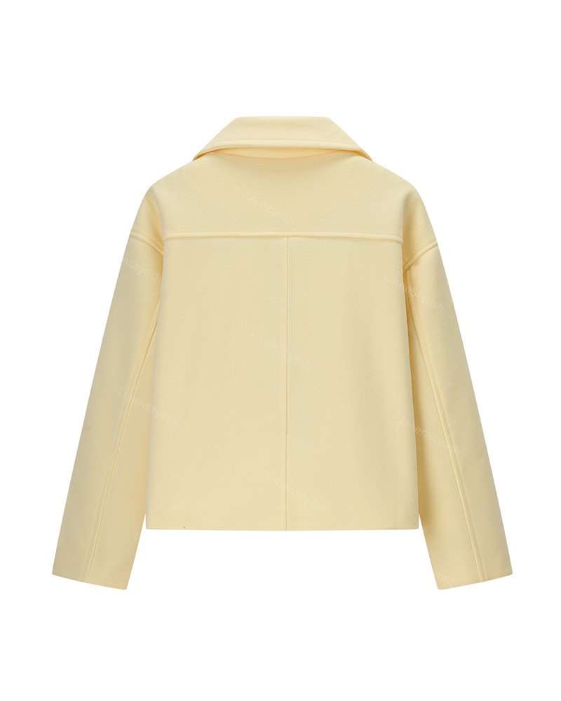 Fashion Double-breasted Short Woolen Coat