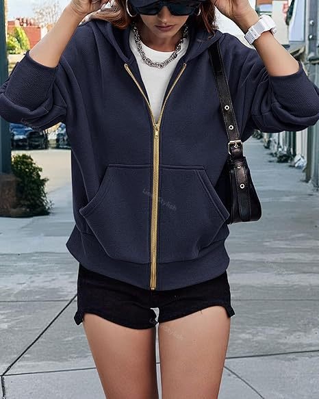 Zip-Up Short Wool Hooded Jacket
