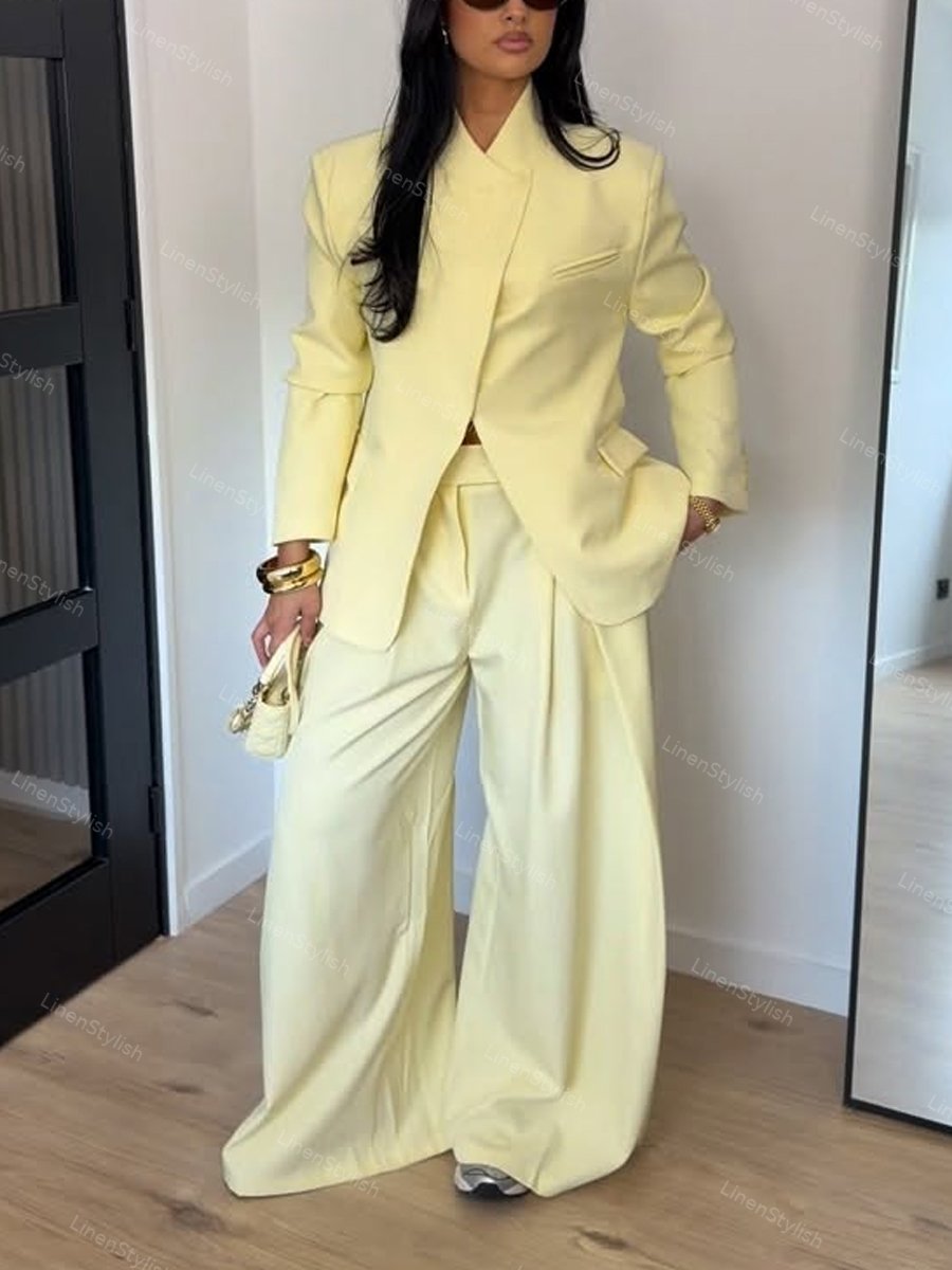Fashion Commuter Design Blazer & Pants Two-piece Set