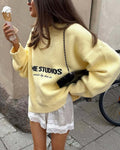 Alphabet Loose Pullover Sweater
