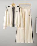 Zipper Knitted Sports Two-piece Set