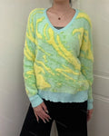 V-Neck Jacquard Pullover Sweater