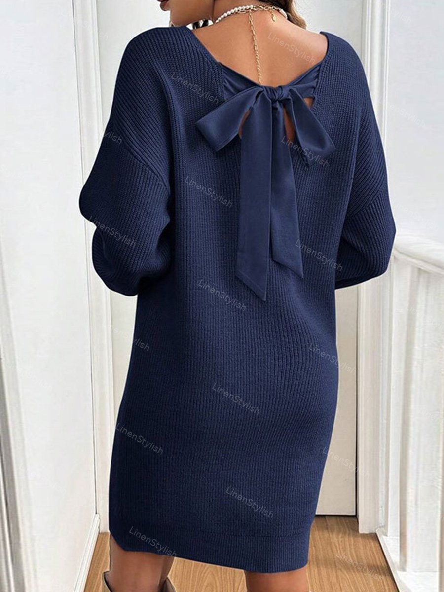 V-Neck Bow Dress