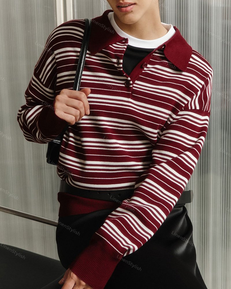 Vintage Contrast Stripe Sweater