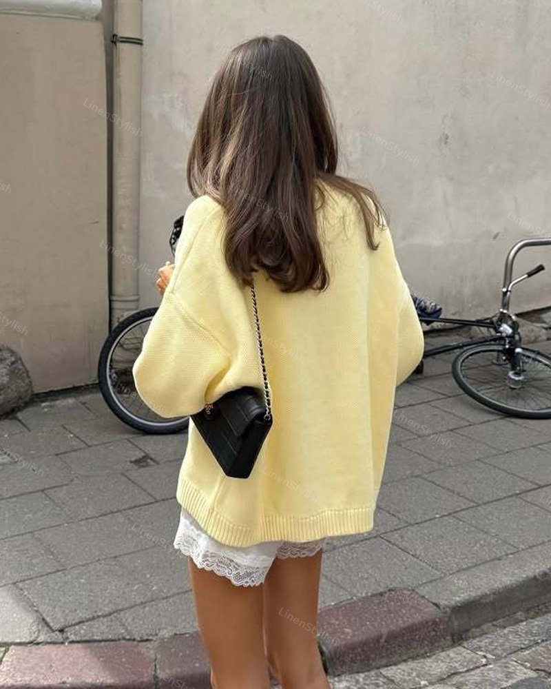 Alphabet Loose Pullover Sweater