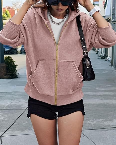 Zip-Up Short Wool Hooded Jacket
