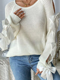 Crewneck Bow Long Sleeve Sweater
