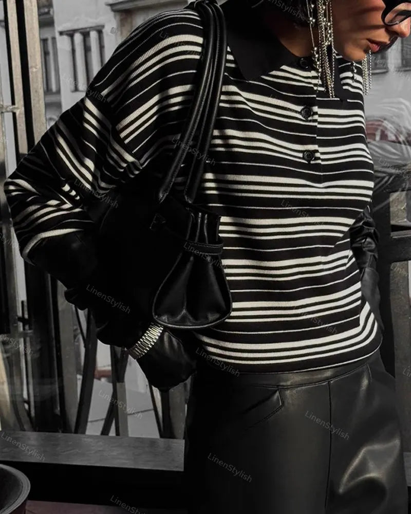 Vintage Contrast Stripe Sweater