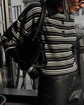 Vintage Contrast Stripe Sweater