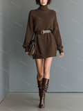 Turtleneck Knitted Mini Dress