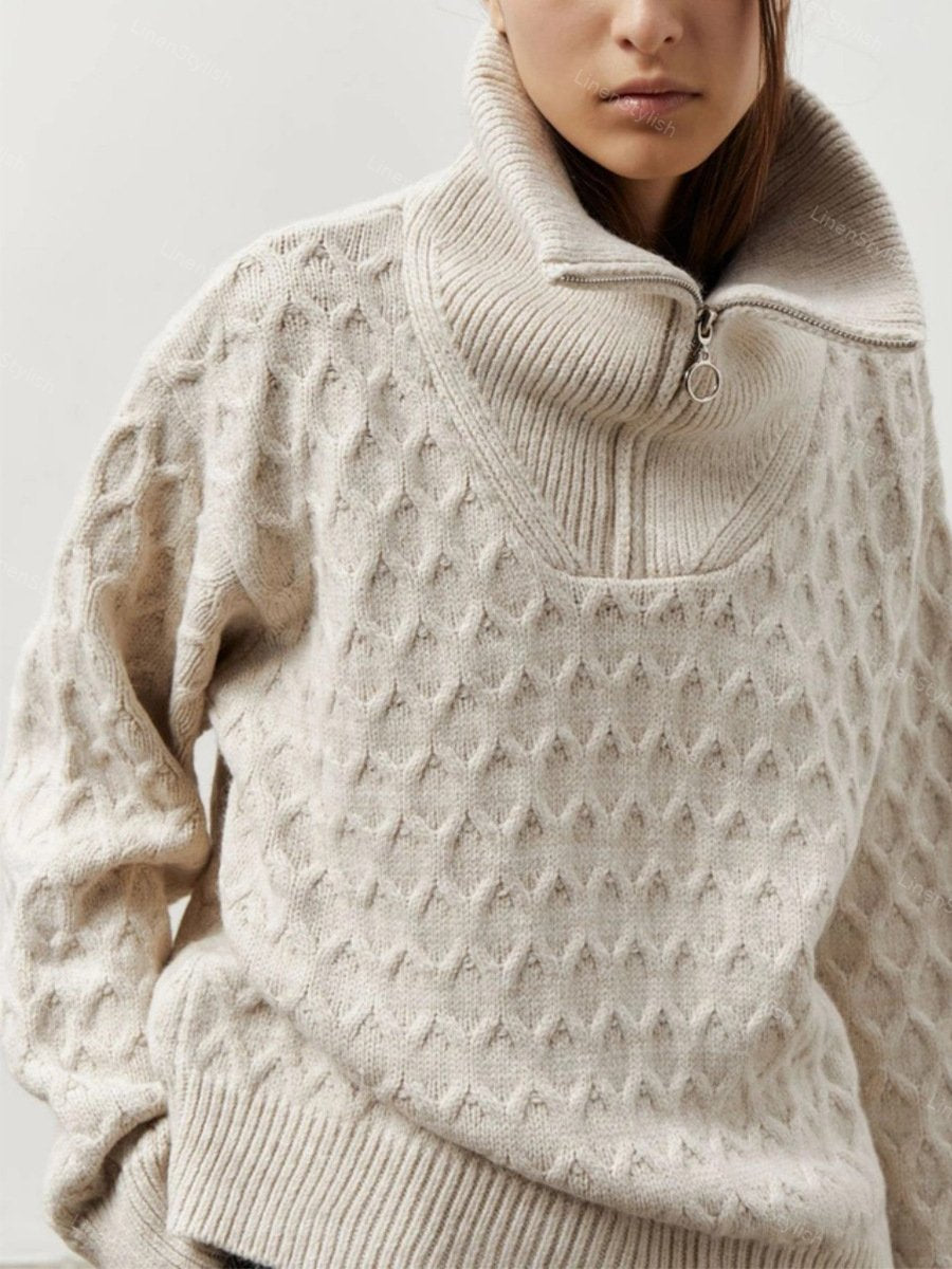 Turtleneck Half-Zip Sweater
