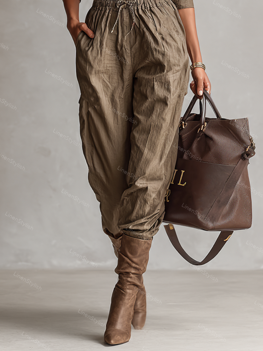 Button Waist Shirt Jumpsuit