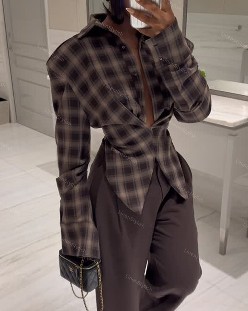 Fashion Check Waist Shirt