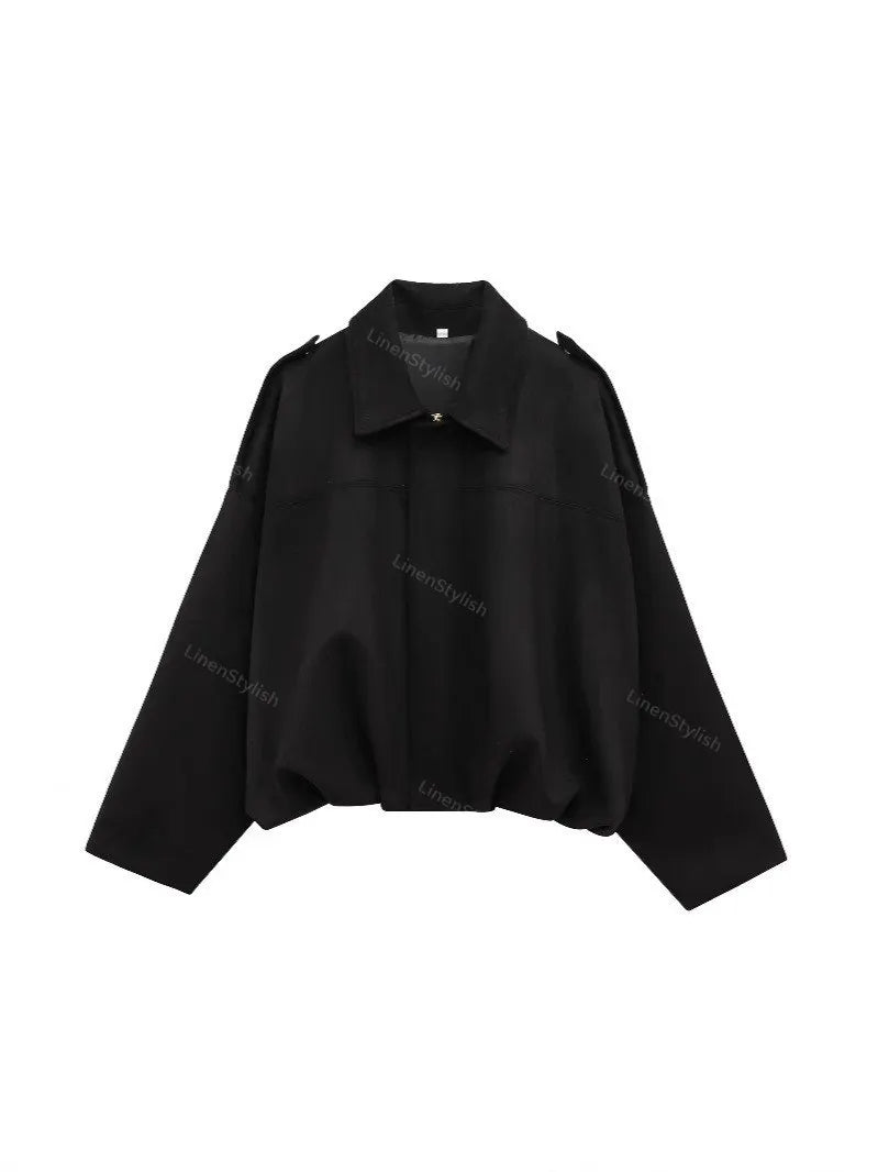 Suede Bomber Jacket Coat