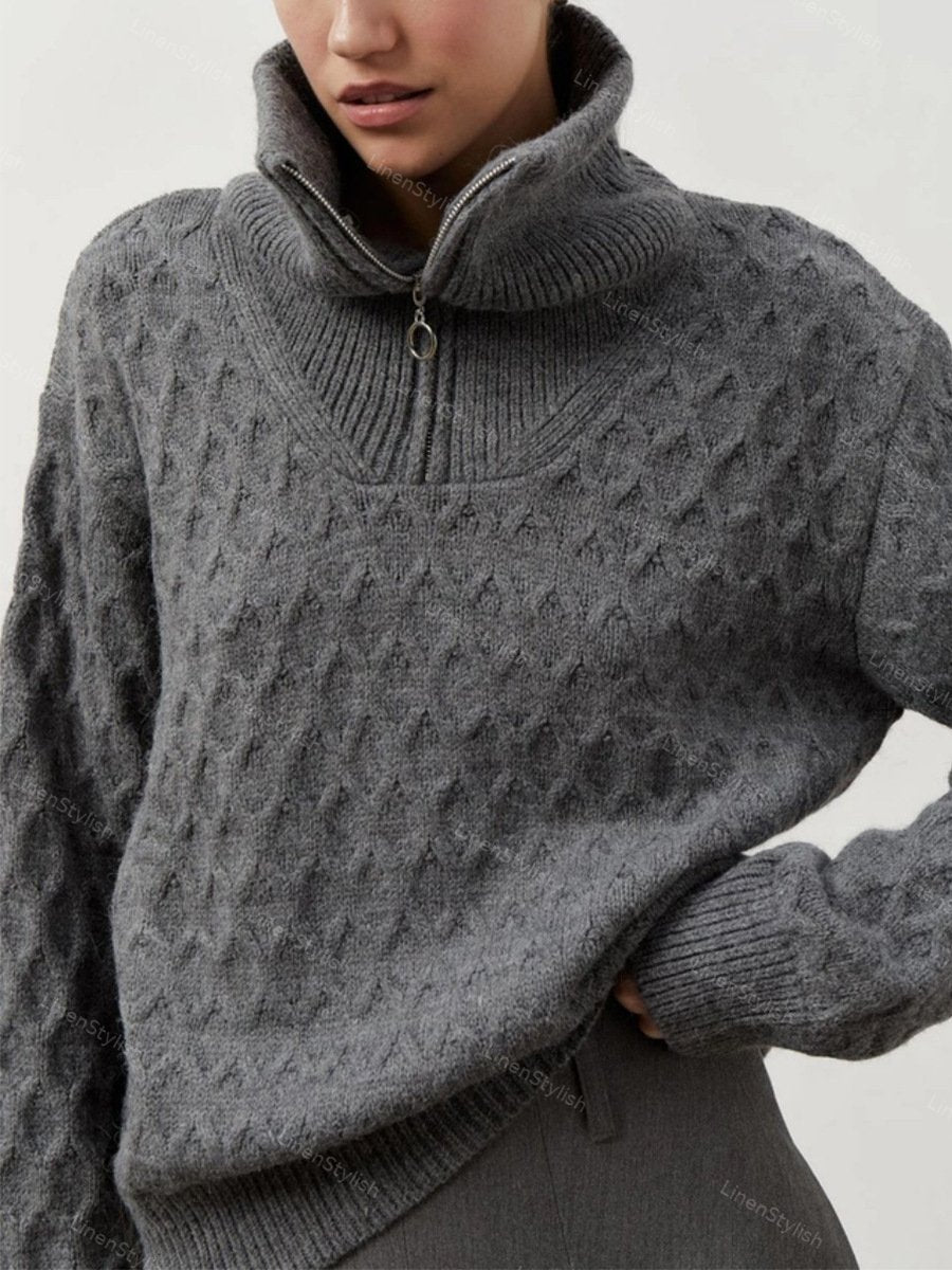 Turtleneck Half-Zip Sweater