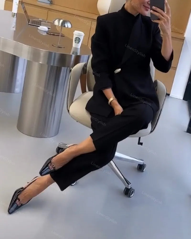Fashion Multi-style Blazer & Pants Two-piece Set