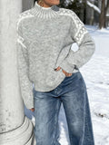 High Collar Warm Pattern Fashion Sweater